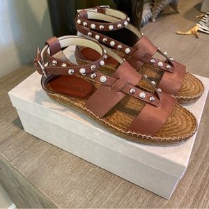New Jimmy Choo Denise Sandals Cognac Sz 36.5